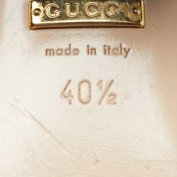 Pre Owned Gucci GG Marmont Size 40.5 Black Suede Fringe Block Heel Slide Sandals