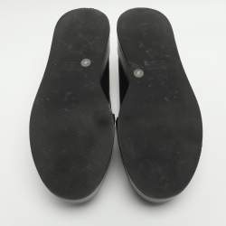 Pre Owned Gucci Jordaan Size 37 Black Leather Platform Loafers