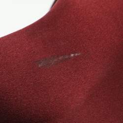 Pre Owned Gucci Size 39 Red Satin Peep Toe Pumps