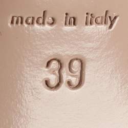 Pre Owned Gucci Size 39 Red Satin Peep Toe Pumps