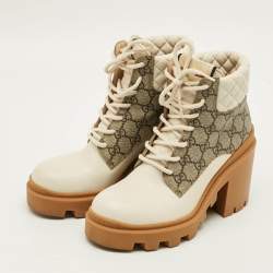 مملوكة مسبقًا حذاء بوت كاحل غوتشي صوف جي جي بيج مقاس 36