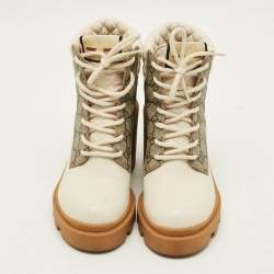 مملوكة مسبقًا حذاء بوت كاحل غوتشي صوف جي جي بيج مقاس 36