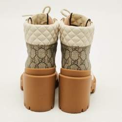 مملوكة مسبقًا حذاء بوت كاحل غوتشي صوف جي جي بيج مقاس 36