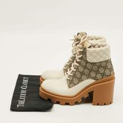 مملوكة مسبقًا حذاء بوت كاحل غوتشي صوف جي جي بيج مقاس 36