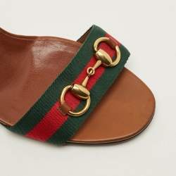 Pre Owned Gucci Horsebit Size 40 Brown Leather Ankle Strap Sandals