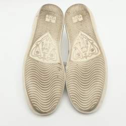 Pre Owned Gucci Ace Bee Embroidered Size 37 White Leather Low Top Sneakers