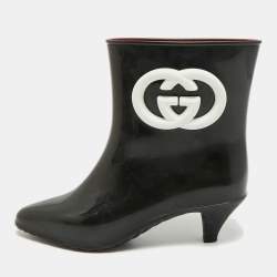 مملوكة مسبقًا Gucci Size 37 Black Rubber Ankle Length Boots