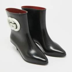 مملوكة مسبقًا Gucci Size 37 Black Rubber Ankle Length Boots