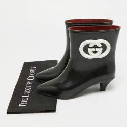 مملوكة مسبقًا Gucci Size 37 Black Rubber Ankle Length Boots