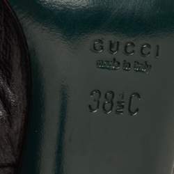 Pre Owned Gucci Size 38.5 Black Leather Buckle Detail Ankle Length Boots