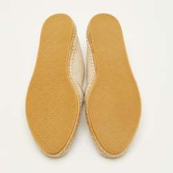 Pre Owned حذاء إسبادريل فلات غوتشي كانفاس وجلدي GG كريمي مقاس 41.5