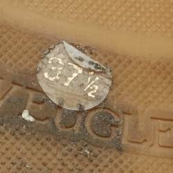 Pre Owned Gucci GG Marmont Size 37.5 Black Leather Espadrille Flats