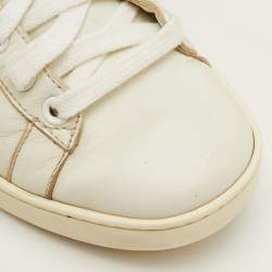 Pre Owned Gucci Ace Bee Embroidered Size 36.5 White Leather Low Top Sneakers