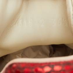 Pre Owned Gucci Ace Bee Embroidered Size 36.5 White Leather Low Top Sneakers