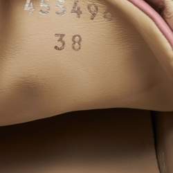 Pre Owned Gucci Ace Velcro Web Size 38 Pink Leather Low Top Sneakers