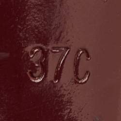 Pre Owned Gucci Size 37 Black Leather Bow Detail Open Toe Pumps