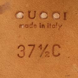 Pre Owned Gucci Hysteria Logo Size 37.5 Black Suede Platform Pumps