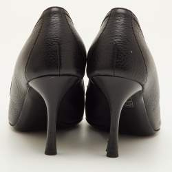 Pre Owned Gucci Horsebit Size 35.5 Black Leather Peep Toe Pumps