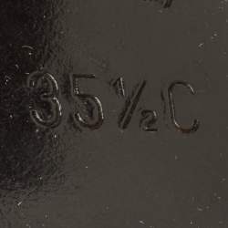 Pre Owned Gucci Size 35.5 Brown Suede and Leather Buckle Detail Round Toe Platform Pumps