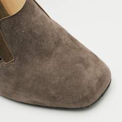 Pre Owned Gucci Size 37 Brown Suede Loafer Pumps