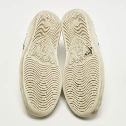Pre Owned Gucci Ace Web Size 37 White Leather Star Low Top Sneakers