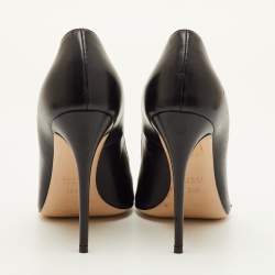 مملوكة مسبقًا Gucci GG Size 39.5 Black Scalloped Leather Pearl Embellished Pumps