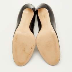 مملوكة مسبقًا Gucci GG Size 39.5 Black Scalloped Leather Pearl Embellished Pumps