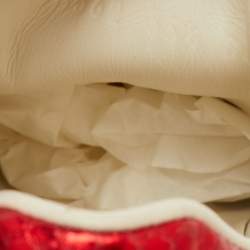 Pre Owned Gucci Ace Web Size 35.5 White Leather Metallic Stars Low Top Sneakers