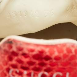 Pre Owned Gucci Ace Web Size 36 White Leather Bee Embroidered Low Top Sneakers