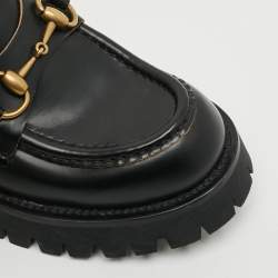 Pre Owned Gucci Horsebit Size 38 Black Leather Loafers