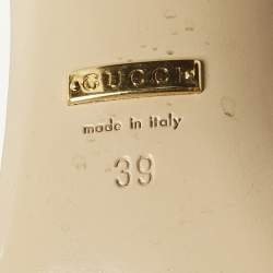 Pre Owned Gucci GG Marmont Size 39 Black Leather Ankle Strap  Sandals