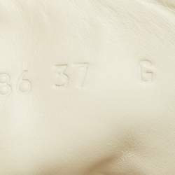 Pre Owned Gucci GG Size 37 Beige/Grey Canvas and Leather High Top Sneakers