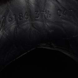 Pre Owned Gucci GG Size 37.5 Black/Dark Grey Canvas and Leather High Top Sneakers