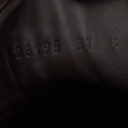 Pre Owned Gucci Trim California Size 37 Dark Brown/Beige Coated Canvas and Leather High Top Sneakers