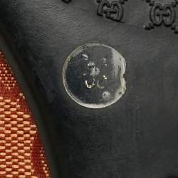 Pre Owned Gucci Hysteria Size 38 Brown Coated Canvas Ballet Flats