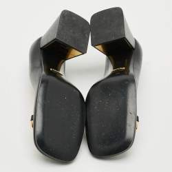 Pre Owned Gucci Horsebit Size 36 Black Leather Block Heel Pumps