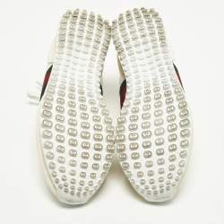 Pre Owned Gucci Nora Remotion Size 36 Cream/White GG Canvas and Suede Sneakers