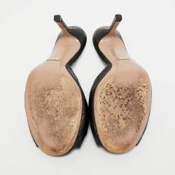 Pre Owned Gucci Horsebit Size 38.5 Black Leather Slide Sandals