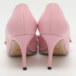 Pre Owned Gucci Queen Margaret Size 40.5 Pink Leather Pumps