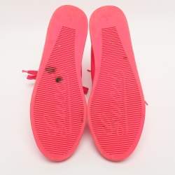 مملوكة مسبقًا Gucci Interlocking G Size 40 Neon Pink Leather High Top Sneakers 