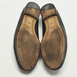 مملوكة مسبقًا حذاء لوفراز غوتشي بريكستون جلد أسود قابلة للطي مقاس 36.5