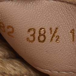 Pre Owned حذاء إسبادريل غوتشي قماش وجلد أبيض مائل للأبيض مع طباعة شعار مقاس 38.5