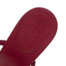 Gucci Burgundy Leather Studded GG Interlocking Slides Sandals Size 38.5