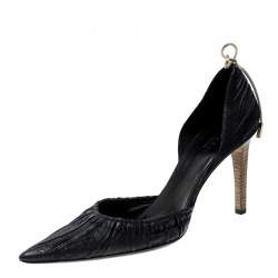 مملوكة مسبقًا Gucci Black Suede Pointed Toe Bow Detail D'orsay Pumps Size 37.5