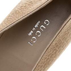 مملوكة مسبقًا Gucci Beige Ostrich Leg Pointed Toe Pumps Size 38.5