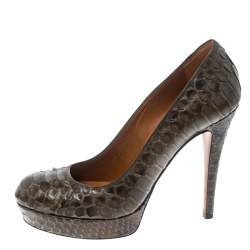 مملوكة مسبقًا Gucci Two Tone Python Betty Platform Pumps Size 36.5
