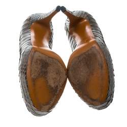 مملوكة مسبقًا Gucci Two Tone Python Betty Platform Pumps Size 36.5