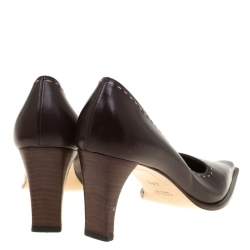 Gucci Brown Leather Pointed Toe Pumps Size 34