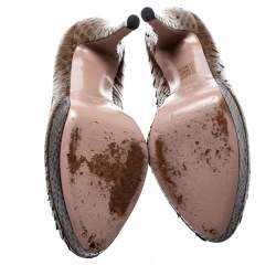 Gucci Brown Python Europe Exclusive Platform Pumps Size 38