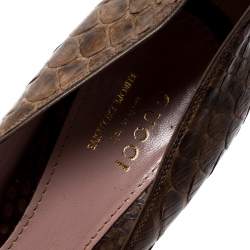 Gucci Brown Python Europe Exclusive Platform Pumps Size 38
